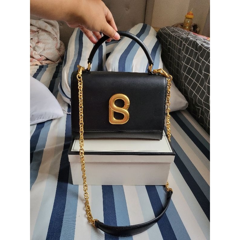  SALE  PRELOVED LIKE NEW Buttonscarves Alma Bag with top handle black