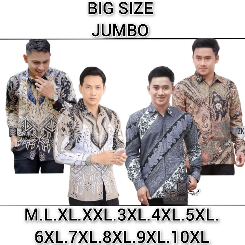 KEMEJA BATIK KERJA BIG SIZE JUMBO SIZE M.L.XL.XXL.3XL.4XL.5XL.6XL.7XL.8XL.9XL.10XL