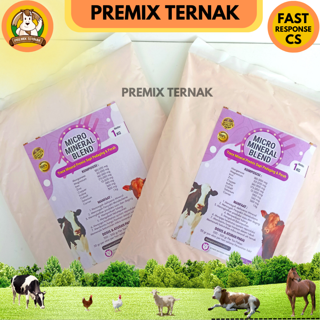 MICRO MINERAL BLEND 1kg - Menguatkan kuku dan kaki sapi - Mineral mikro ternak - Mineral Hitam - Premix ternak