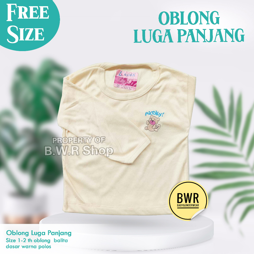 Oblong Luga PANJANG Warna Polos Kaos Oblong Anak 1-2 tahun Panjang - Bwr