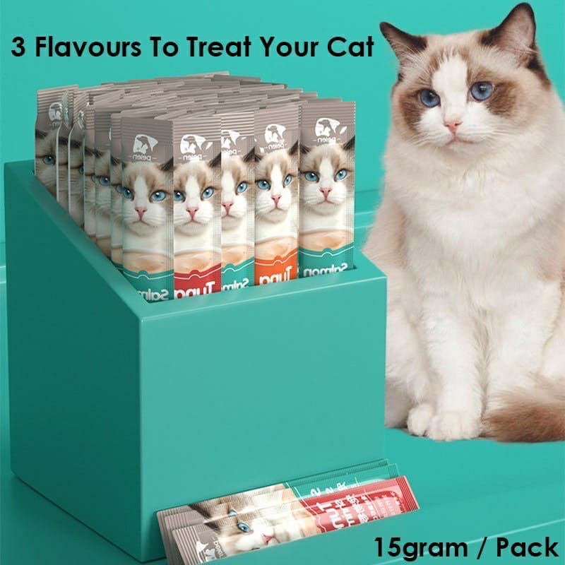 Peien Snack Kucing hewan peliharaan Makanan Kucing Basah Batang Cat Stick 15gr Cat Treats Cat Food Strip