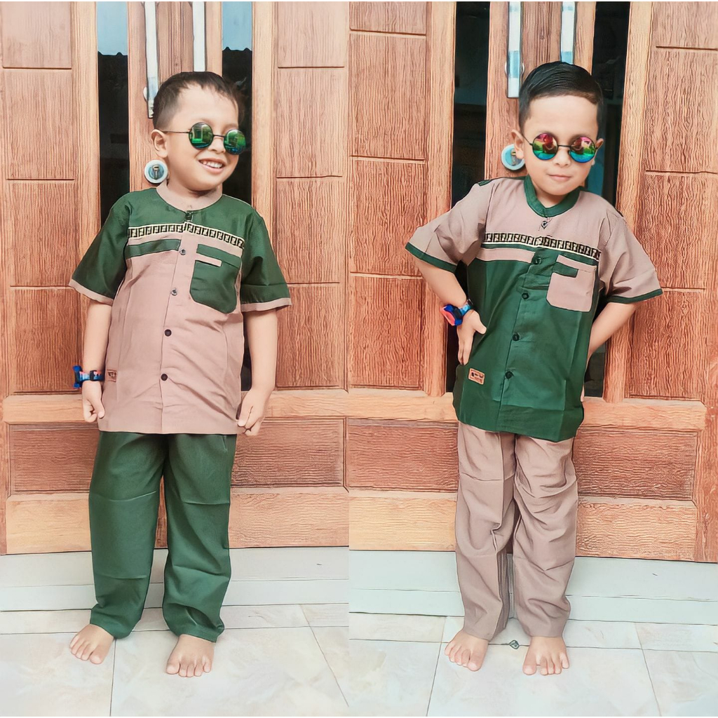 Baju koko anak stelan laki-laki  Katun Original Toyobo Koko muslim anak