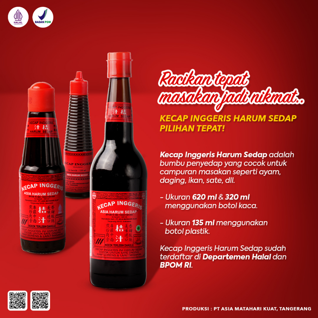

Kecap Inggris Sauce Inggris ASLI Asia Harum Sedap / Kecap Inggris Sedap Wangi 135ml,320ml& 620ml