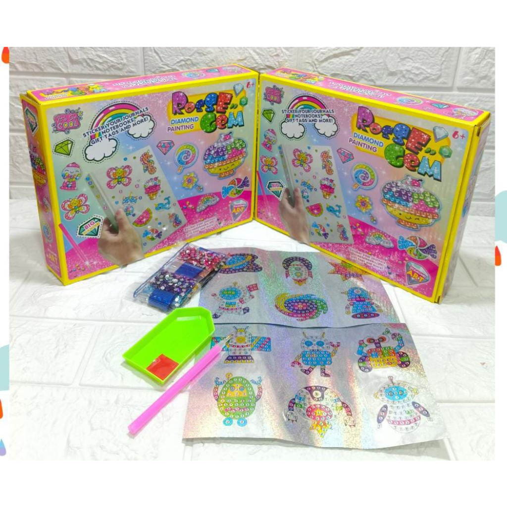 STICKER DIY DIAMOND PAINTING CLIP ON YOUR BACKPACK AND MORE/ STIKER DIAMOND KARAKTER/ STIKER DIAMOND NOTE CASE/ STIKER KARTUN