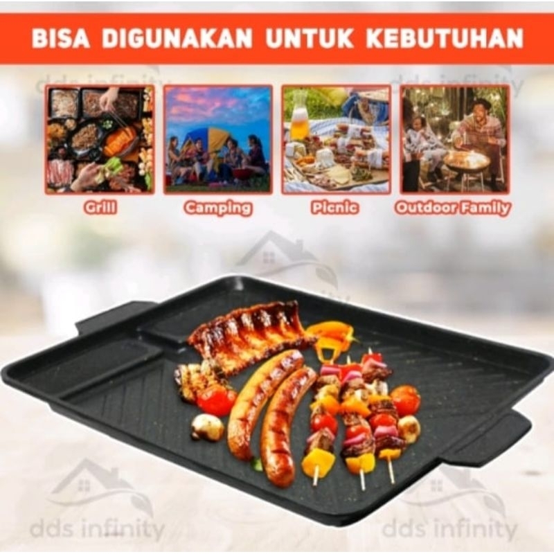 GRILL PAN SQUARE 20 CM/WAJAN PANGGANGAN TEFLON ANTI LENGKET/BBQ GRILL PAN TEFLON