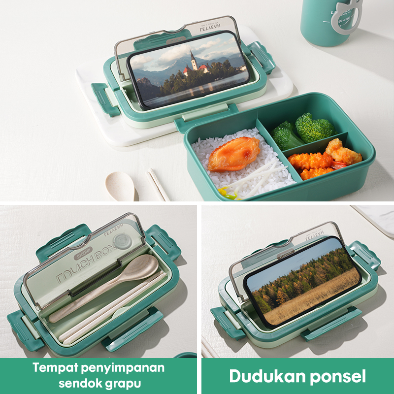 Letyeah &amp; Kaizenliving Tempat Bekal Makan Lucu siswa Dan Kotak Sup / Kotak Makan Microwave Safe Jepang