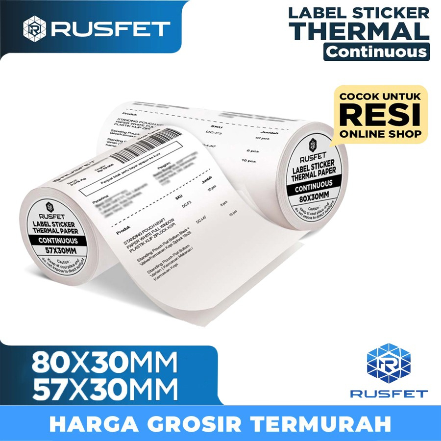 

Label Sticker Rusfet Thermal Core CONTINUOUS Barcode Resi Online Shop