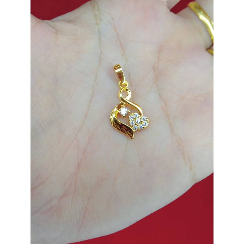 liontin love 3 A lapis emas 24k