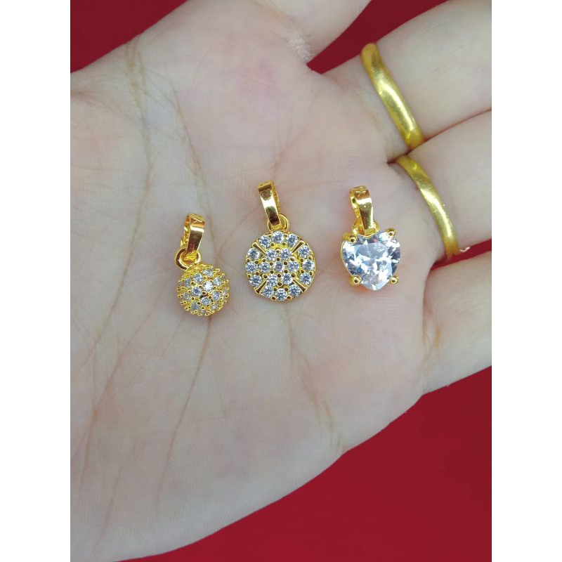 liontin kristal Anak dan dewasa lapis emas 24k