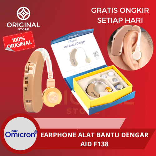 ALAT BANTU DENGAR ORANG TUA HEARING AID AIDS F138 KIT EARPHONE -Taff Omicron