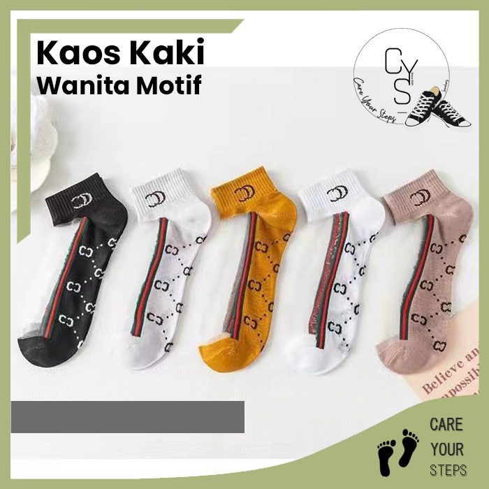 Kaos Kaki Semata Kaki Perempuan Cewek Dewasa Semata Kaki Motif Kaoskaki Pendek Fashion Korea Style KK30 CYS