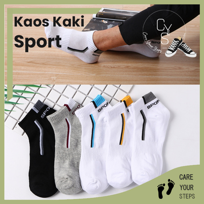 Kaos Kaki Olahraga Pria Wanita Unisex Sport Semata Kaki Ankle Socks Korea Fashion Style KK33 CYS