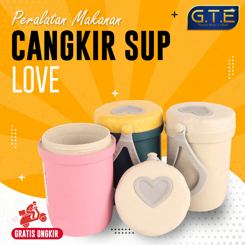 GTE | Cangkir Sup Portable Anti Tumpah / Botol Susu Sarapan Oatmeal Portable 400ml