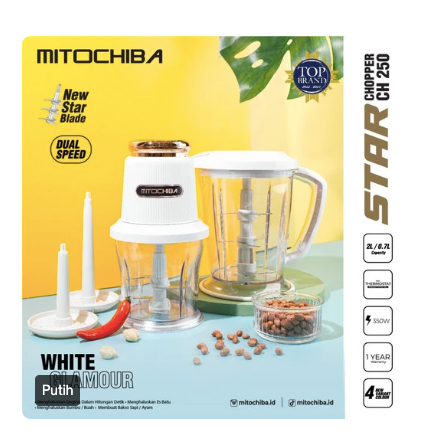 [ Mitochiba ] Mitochiba Food Chopper CH 250 Blender Bumbu dan Daging 9 Mata Pisau