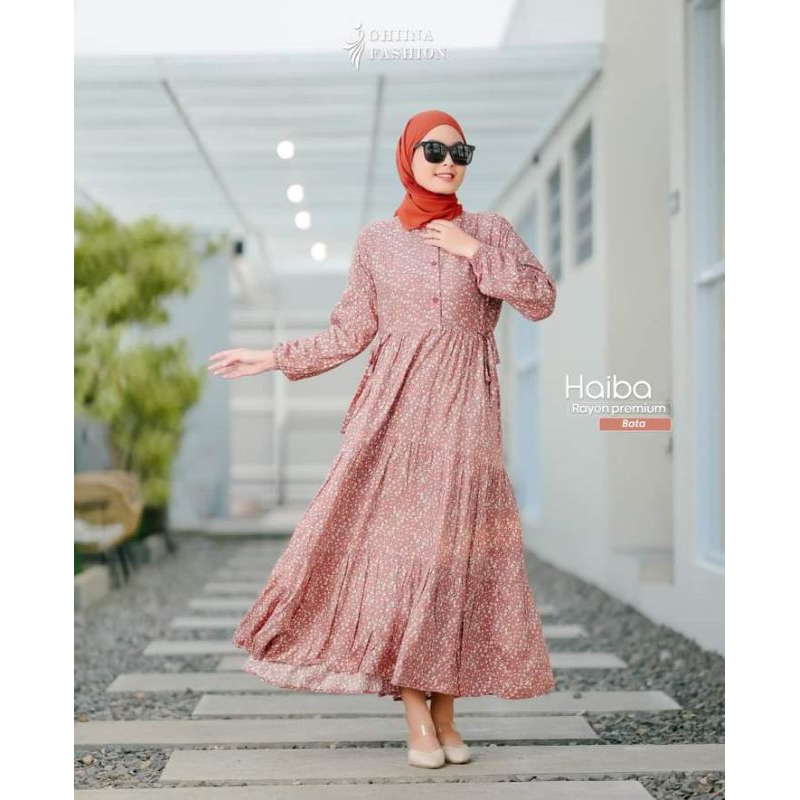 MIDI DRESS || HAIBA MIDI DRESS GHINA FASHION COD ✔️