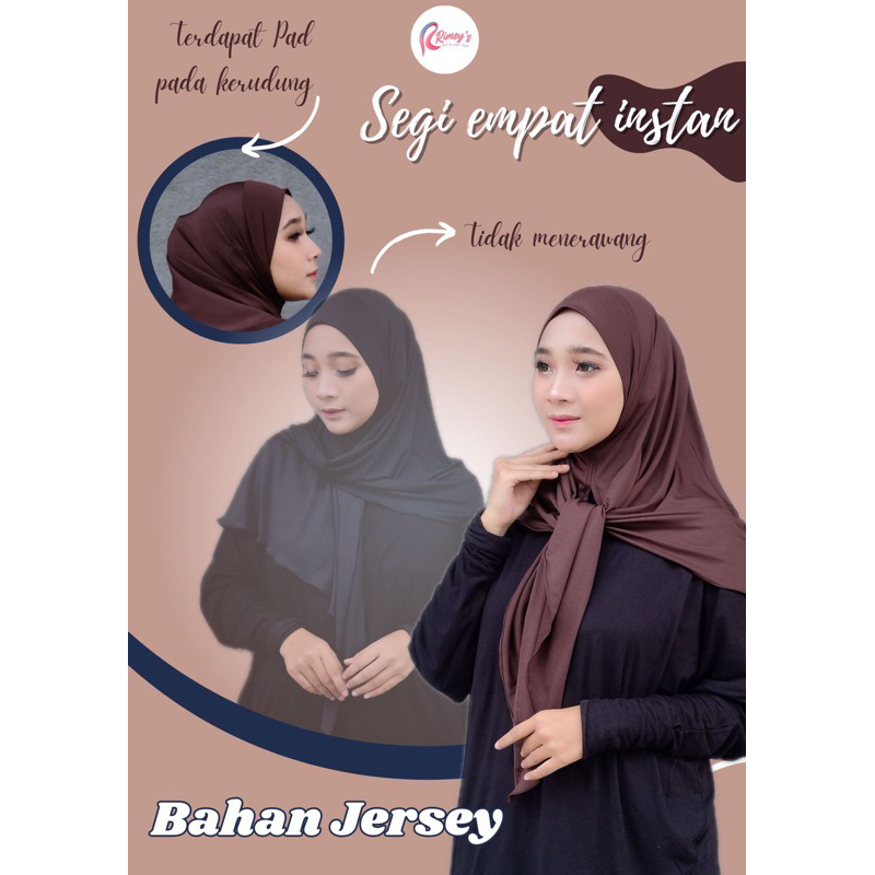 Segi empat instan Pad bahan kaos jersey