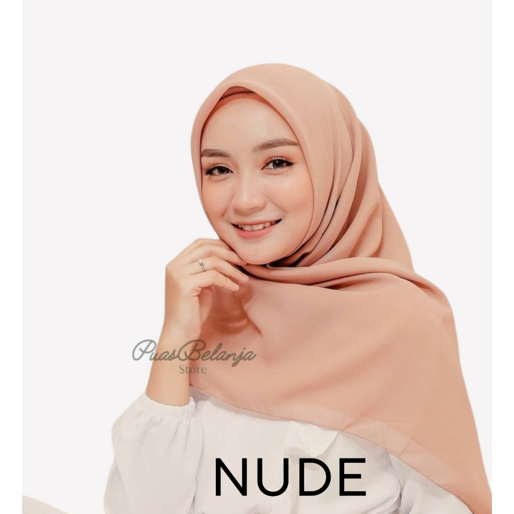 Hijab Segiempat Bella Square PART. II  Pollycotton Jahit Neci Anti Letoy 100% - Kerudung Segiempat Murah