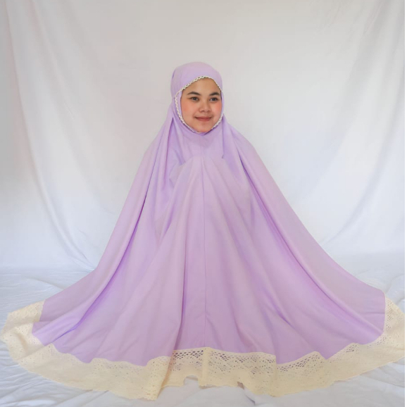 Mukena Aira Katun Polos Renda Premium By Sentosa