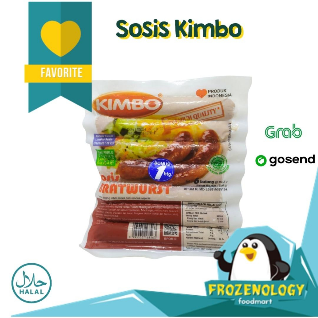 

KIMBO SOSIS BRATWURST PREMIUM QUALITY 500 GR ISI 6