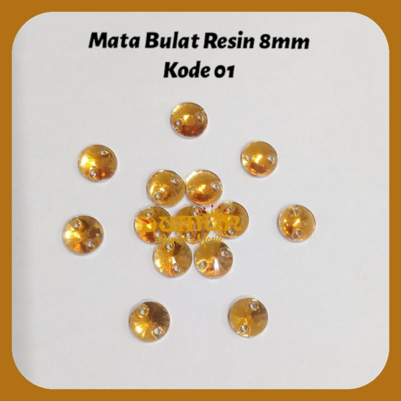 Monte Manik Payet Mata Bulat Resin 8mm