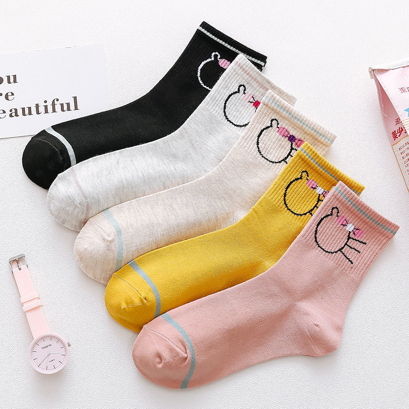 Kaos Kaki Wanita Cewek Panjang Diatas Matakaki Motif Lucu Korea Fashion Style Socks KK32 CYS