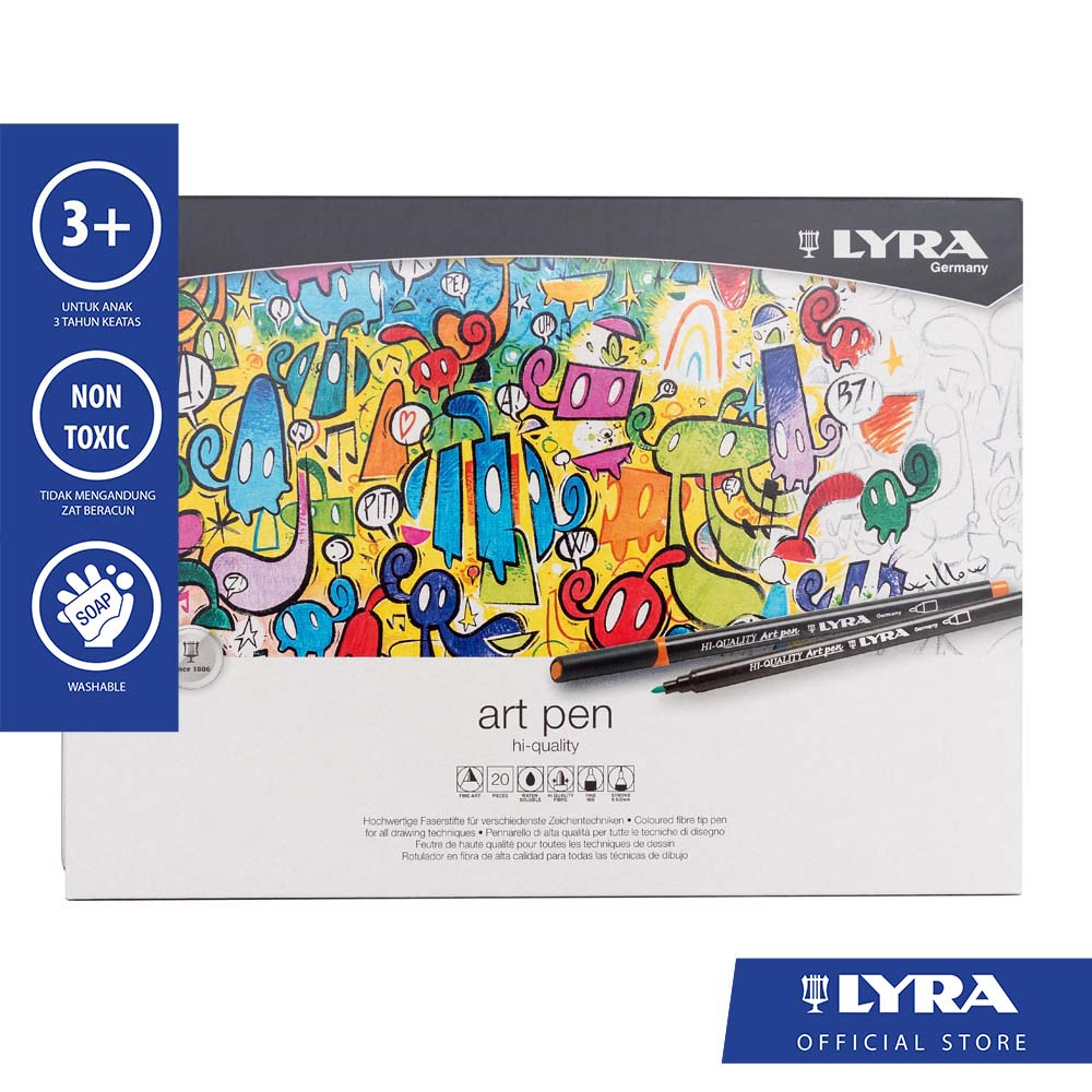 

LYRA Artpen Metal Box 20pcs 2MM - High Quality Fibre Tip Pen