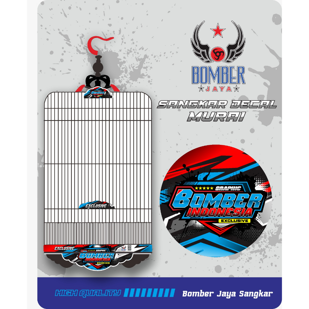 (KHUSUS INSTAN) READY STOCK SANGKAR MURAI PREMIUM DECAL KANDANG BURUNG BOMBER JAYA SANGKAR KHUSUS INSTAN