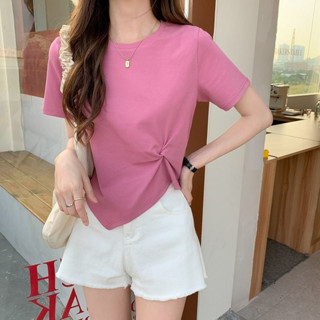 GO!BJ1244 Baju Atasan Kaos Spandek Korean Wanita Sexy Lengan Pendek Model Serut Fashion