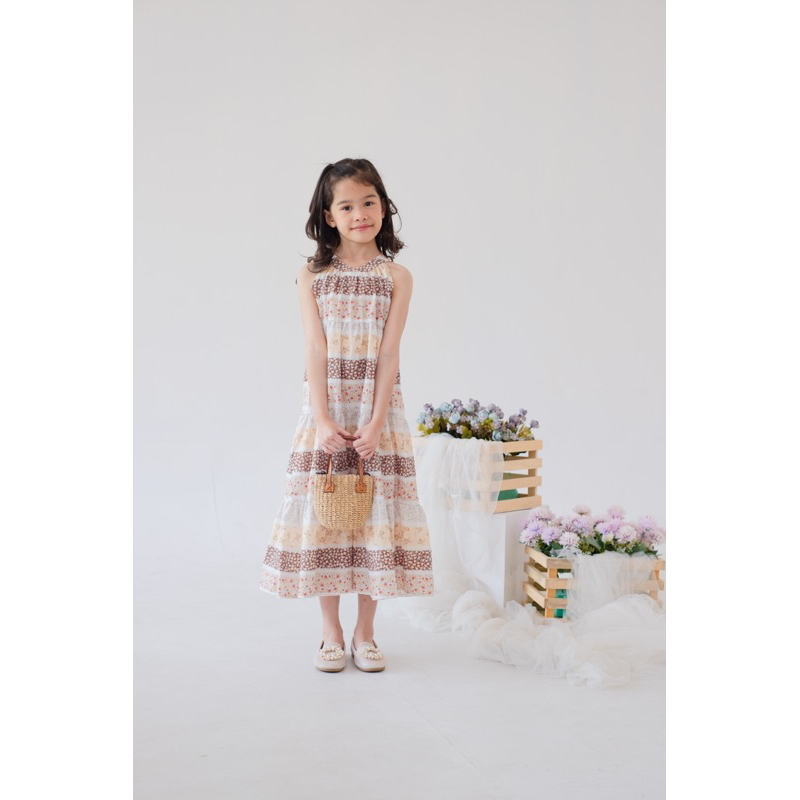 Summer Long Dress - Dress pantai motif bunga anak perempuan