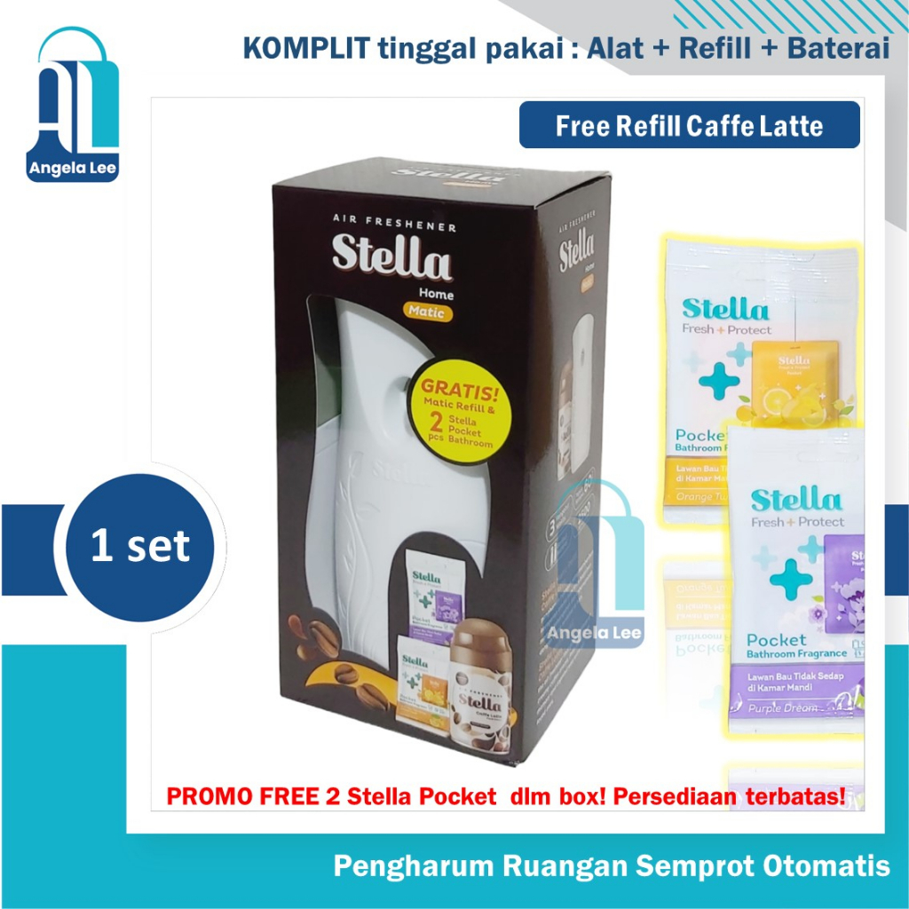 Dispenser Pengharum Parfum Ruangan Otomatis Alat Stella Matic + refill 225ml