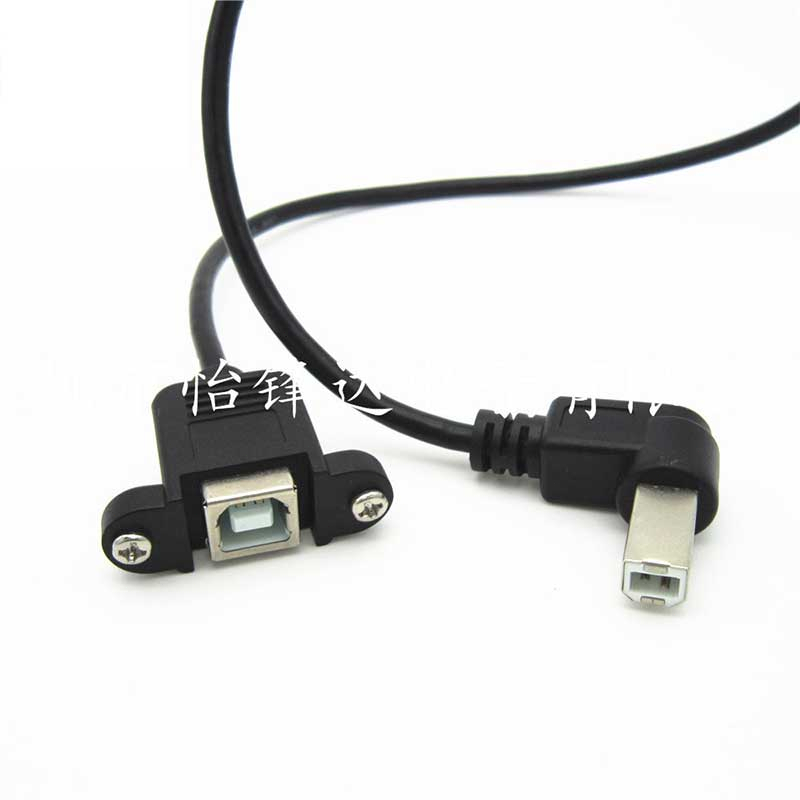 Micro USB Male to USB2.0 B Type Female Adapter Cable Panel Mount Hole 30cm