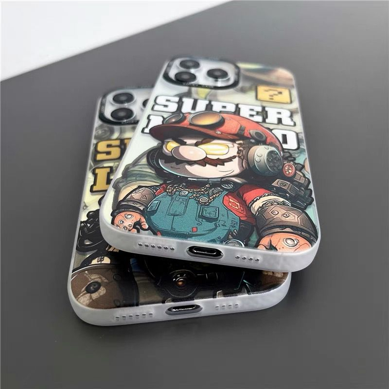 NEW RAMPAGE CASE !!  HOLOGRAM ARMORED SUPER MARIO LUIGI IP 14 PROMAX 14 PRO 14 13 PROMAX 13 PRO 13 12 PROMAX 12 PRO 12  11 SOFTCASE