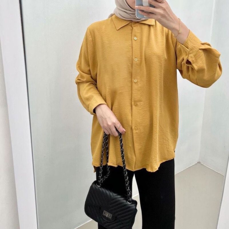 Atasan Wanita Blouse Wanita Crinkle Airflow