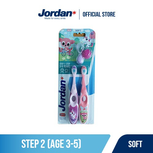 Jordan Oral Care Kids Step 2 Twin Soft - Sikat Gigi 3-5 Years