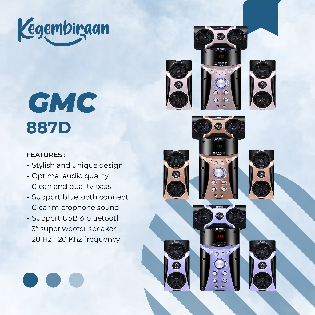 Speaker Bluetooth GMC 887D Extra Bass Karaoke
