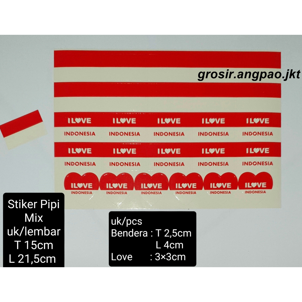 

TERMURAH!! STICKER BENDERA MERAH PUTIH PIPI KEMERDEKAAN 17 AGUSTUS STICKER HUT RI ISI 26