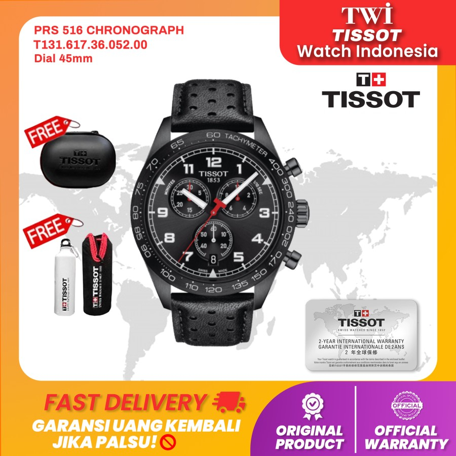 Jam Tangan Pria Analog Tissot T131.617.36.052.00 PRS 516 Chronograph
