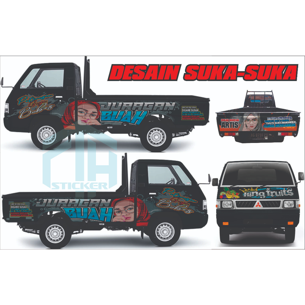 stiker Mobil PICK UP L300 DECAL print custom full body