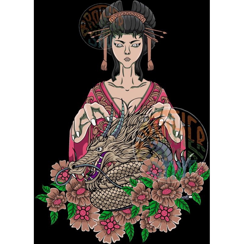 

Cetak water slide decal geisha Japan untuk racing motor helm dll