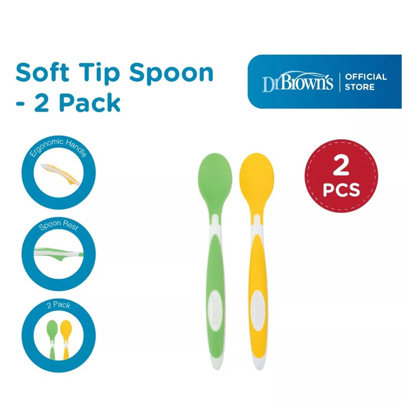 Dr Brown's Soft Tip Spoon 2 pcs Sendok Makan Bayi Dr Browns