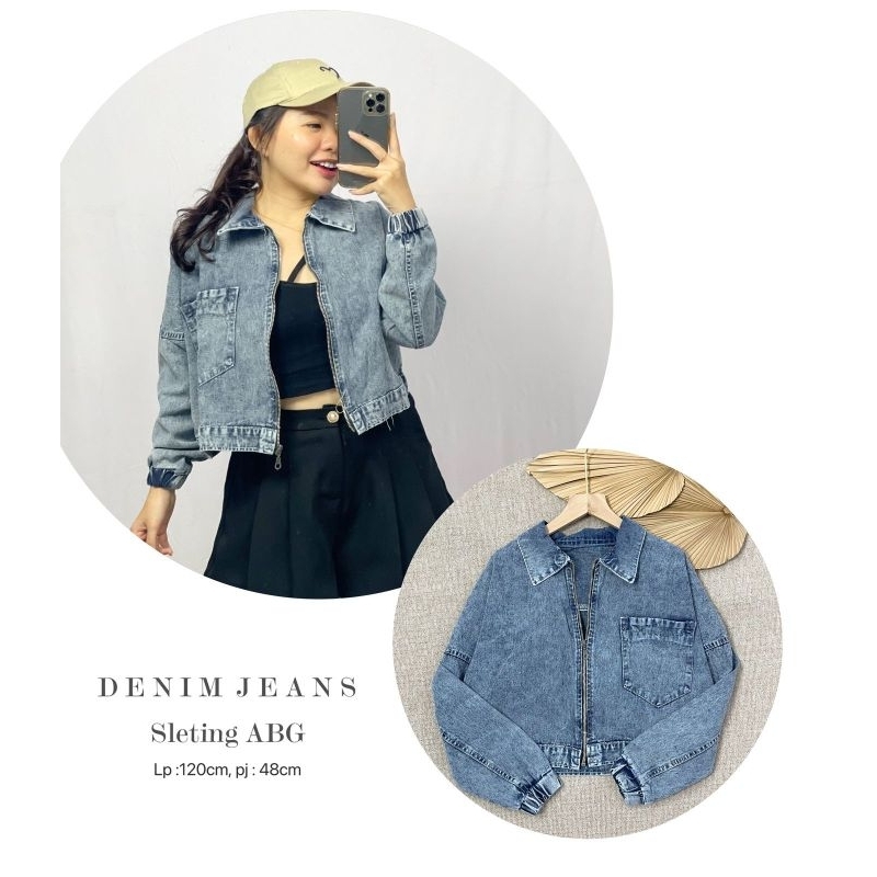 Jaket Jeans Denim Jaket Sleting Abg Jaket Jeans Import Good Quality Women Jeans Jaket Fashion Import