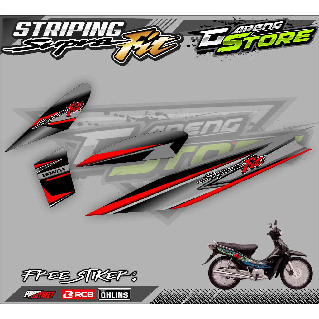 STRIPING VARIASI HONDA SUPRA FIT OLD / STICKER LIST VARIASI SUPRA FIT LAMA