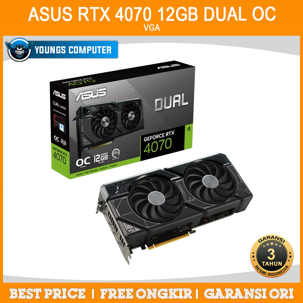 VGA ASUS GeForce RTX 4070 12GB GDDR6X DUAL OC | RTX4070 12G DDR6X