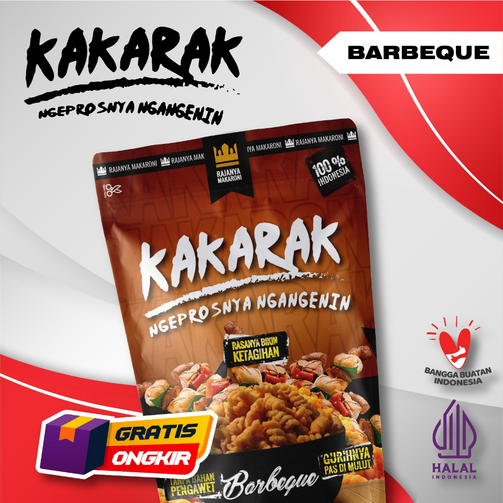 

2Xbtygneal Sakha Snack ) Kakarak - Makaroni Rasa Barbeque - Cemilan Makaroni Goreng - 85Gr