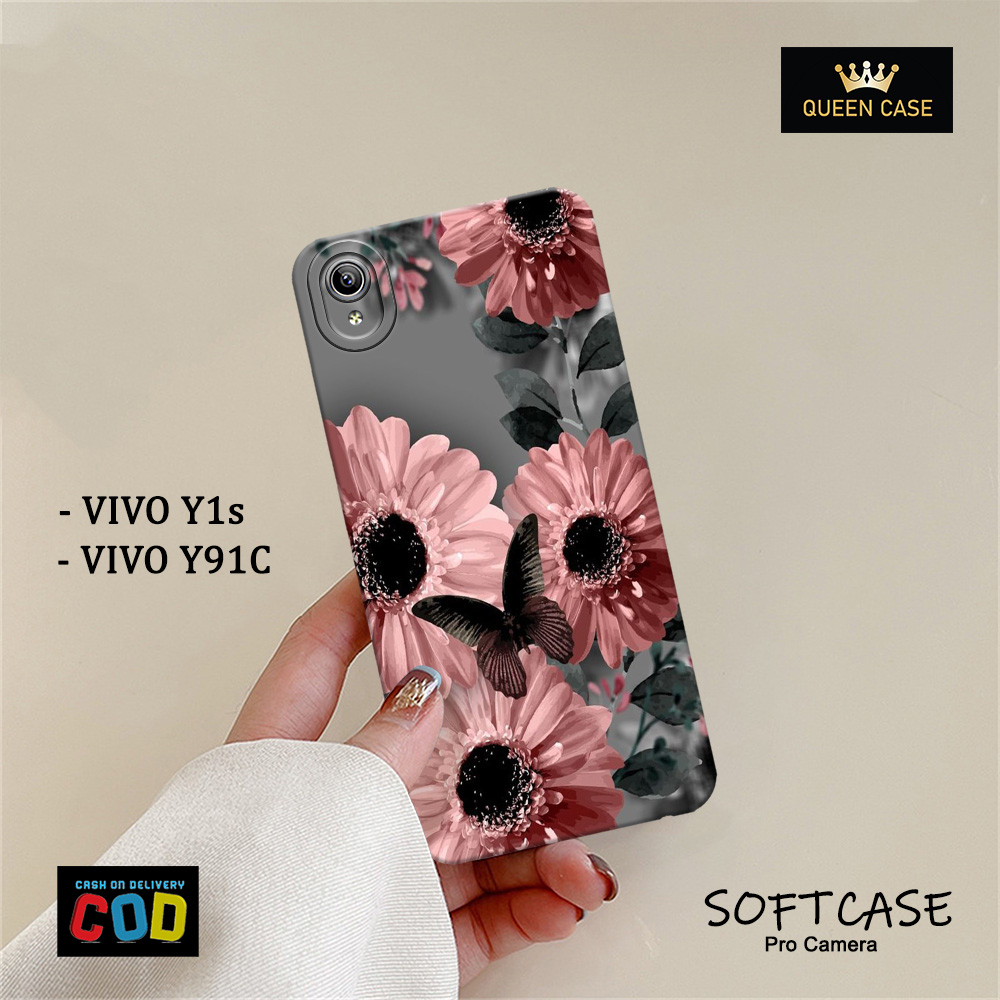 Softcase Hp VIVO Y91C / VIVO Y1s - Fashion Case BUNGA - Case Hp VIVO Y91C / VIVO Y1s - Casing VIVO Y