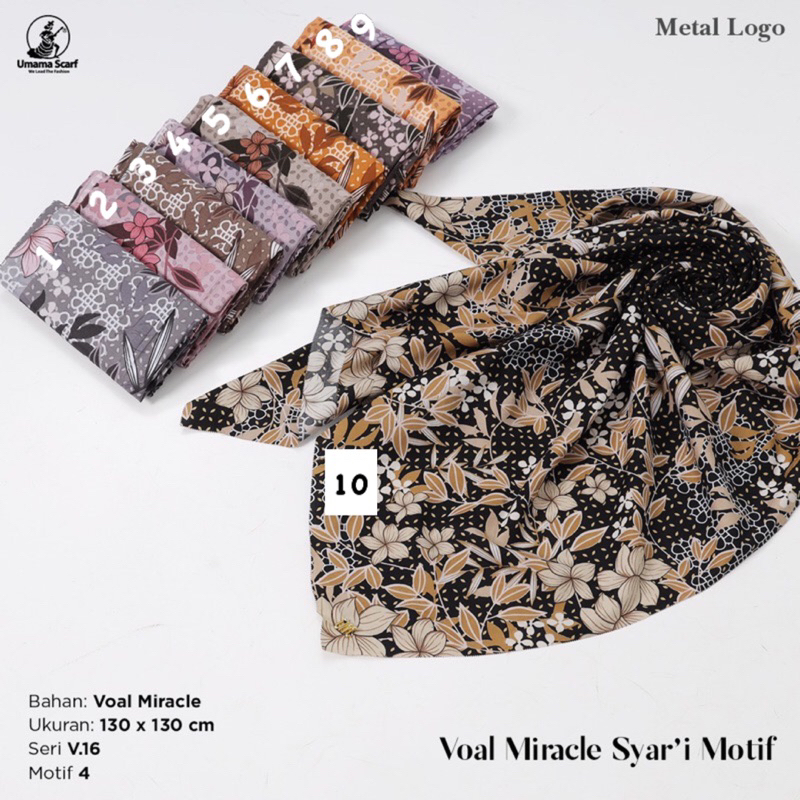 [PART 1] V.16 SEGIEMPAT MIRACLE SYARI MOTIF PRINT METAL LOGO UMAMA SCRAF