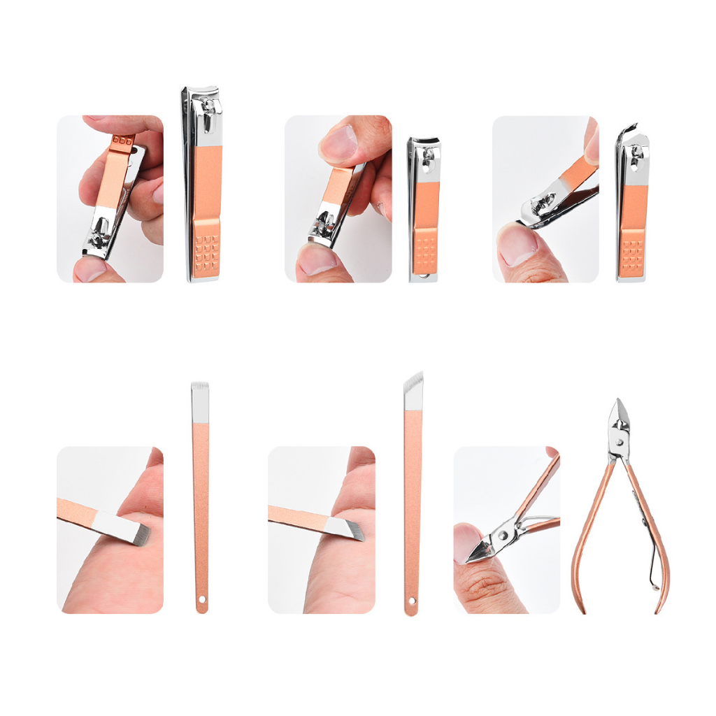 Manicure &amp; Pedicure Set Rose Gold Premium - Perawatan Kecantikan Kuku dan Alis