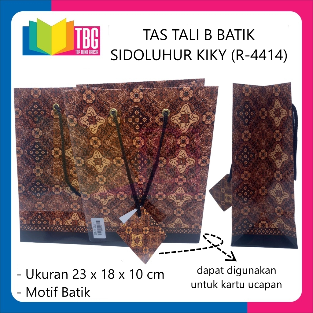 

1 PCS TAS TALI B BATIK SIDOLUHUR KIKY GOODIE PAPER BAG KERTAS (R-4414)