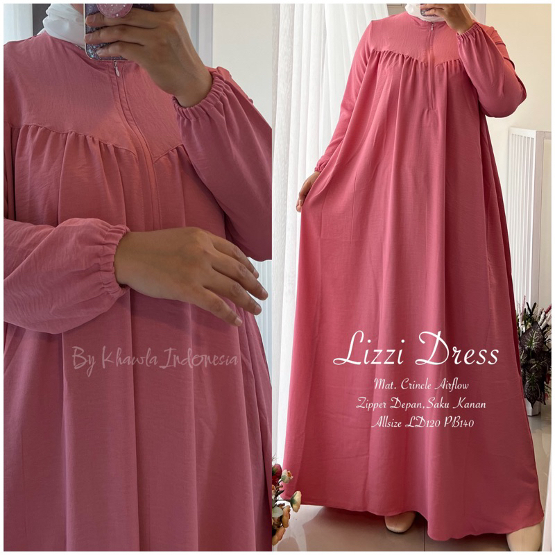 Spesialis Gamis Murah | Lizzi Dress Crincle Airflow | Abaya Murah Crincle Airflow