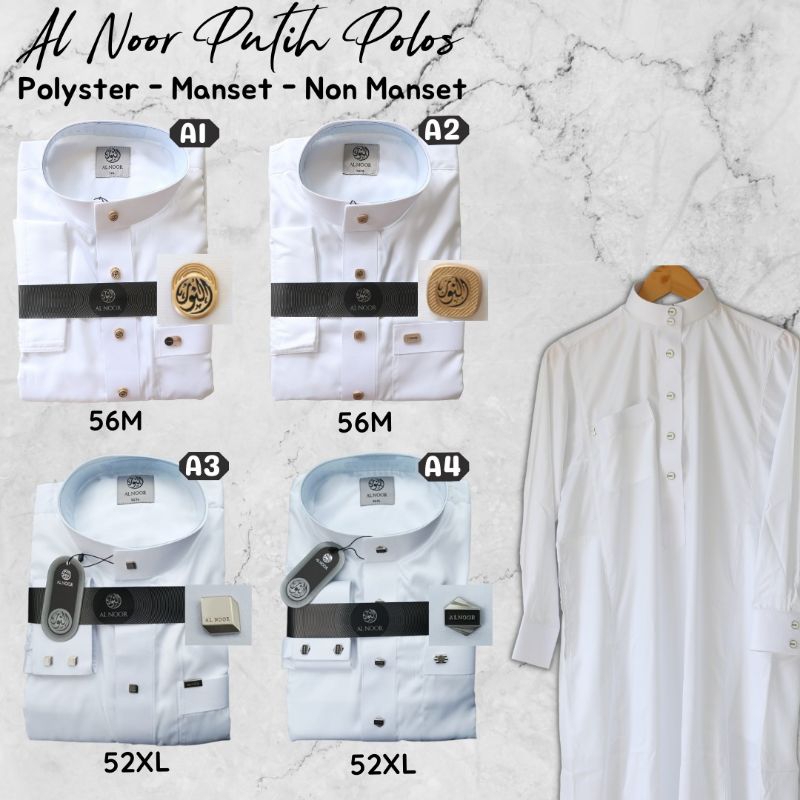JUBAH AL NOOR PUTIH/JUBAH GAMIS PRIA PUTIH